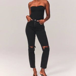 Abercrombie 90s Ultra High Rise Straight Black Jeans Size 27 R